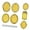 Gold, variant on Alloy Miniature Picture Frame 7PCS Doll House Decoration Accessories For Customizable Scene