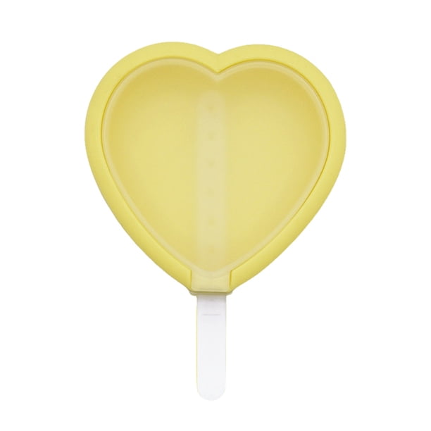 Cateissary Molde para helado Corazón de silicona 40ml Fabricante resistente a la temperatura con tapa -20-200 ℃ Molde para hacer reutilizable lavable Cocina y Comedor Amarillo