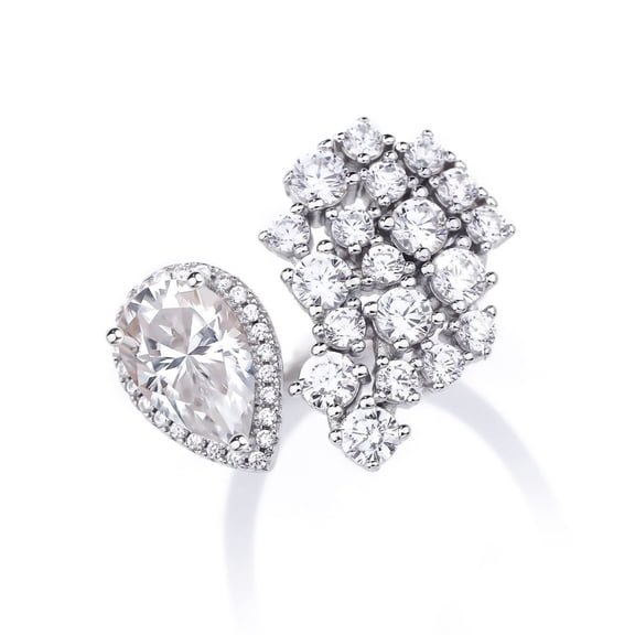 Exquisite 3 Carat Adjustable Lab Created Moissanite Rings Women Pear Cut D Color VVS1 925 Sterling Silver Diamond Engagement Rings Ideal Choice for Couple Parties Date Travel
