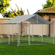 LZBEITEM 10 x 10 ft ( 118" x 118" x 71" ) Outdoor Dog Kennel Outside Large Heavy Duty Shade Dog Pen Playpen Pet Dog Enclosure Crate Dog Run House with UV & Waterproof Cover