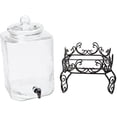 thumbnail image 2 of 5 Gallon Glass Beverage Dispenser with Metal Stand and Chalkboard Sign, 2 of 2
