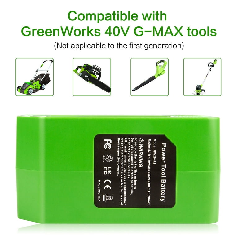 7.0Ah 40V For Greenworks G-MAX Battery Lithium Cordless 29472 29462 29252  20202