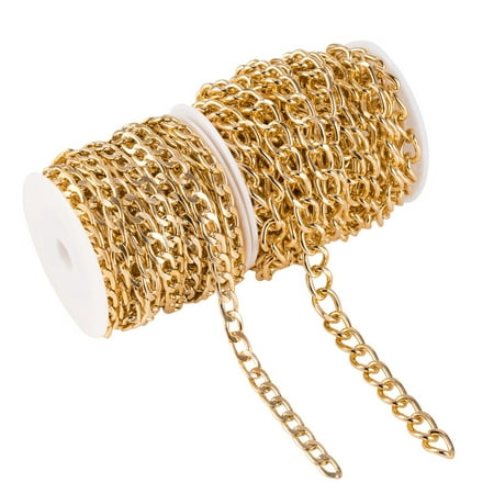Alexcraft Gold Necklace Chains for Jewelry Making, 32.8 Feet Jewelry Chains for DIY Necklace Bracelet Jewelry Making Connectors