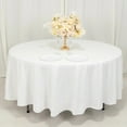 thumbnail image 3 of BalsaCircle White 108" Cotton Blend Round Tablecloth Fabric Dining Table Cover Party Wedding Reception Birthday Catering Event Decorations, 3 of 8