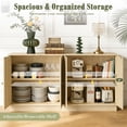 thumbnail image 4 of Magic Union Modern Buffet Cabinet with Storage, 63" Fluted Sideboard Accent Cabinet with Adjustable Shelves & Arched Doors, Modular Coffee Bar Credenza for Dining Room Kitchen Living Room Entryway, 4 of 8