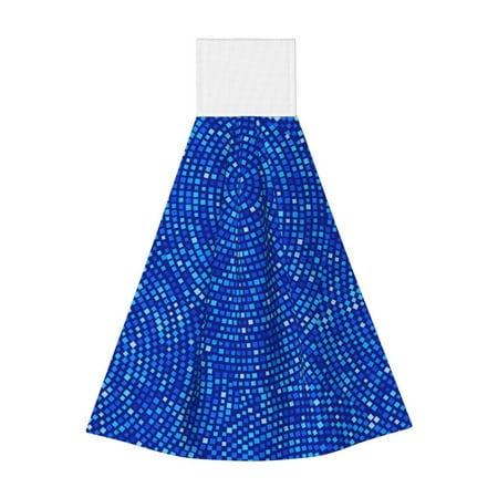 

Ocsxa Blue Circles Mosaic for Hand Towels Hand Wipes with Velcro Soft and Fast Absorbent Hanging Towels Reusable Cleaning Cloth for Kitchen/Bathroom/Laundryroom 14x18In