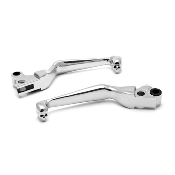 Krator Chrome Clutch + Brake Skeleton Skull Hand Levers Compatible with