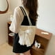 thumbnail image 4 of Bolso de mano tejido de paja elegante para mujer bolsos de Likrtyny  hombro Retro con asa superior lazo informal para vacaciones en la playa tendencia de moda, 4 of 9