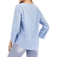 thumbnail image 6 of HUBERY Women Buttons Pockets Splicing Notch Neck Long Sleeve Shirt, 6 of 6