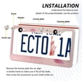 thumbnail image 3 of Aluminum License Plate Frame 2 Pack Car Exterior Accessory Car Tag Holder for Front Rear Plates Cars Decor Pink Rose Pattern, 3 of 7