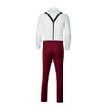 thumbnail image 3 of ETHAN Suspenders for Men Adjustable Fashion 4 Pieces Set for Homecoming Burgundy L, 3 of 7