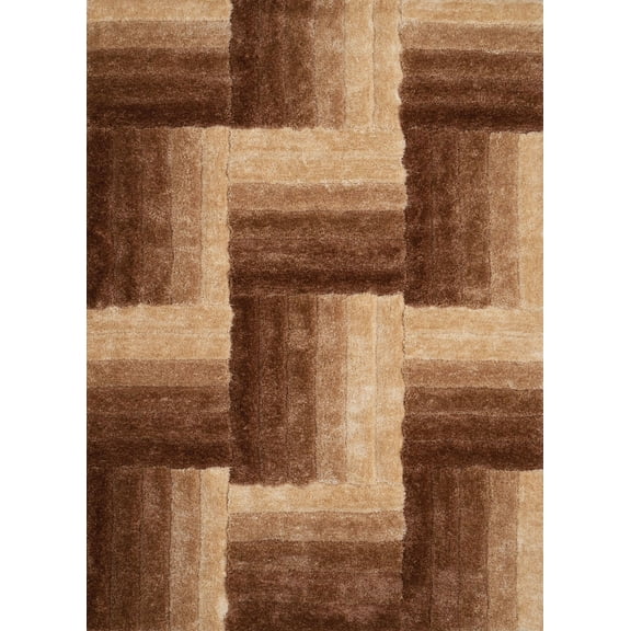 Designer Home Suave Area Rug 2100-20326 Flagstone Beige Blocks Lines 7' 10" x 10' 6" Rectangle