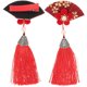 thumbnail image 1 of KAKOWELY 1 par de pinzas para el cabello, horquillas de flores, pasadores para el cabello con borlas para mujer, adornos para el cabello japoneses, accesorios para el cabello, 1 of 5