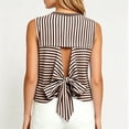 thumbnail image 4 of Aezemi Women Sleeveless Striped Tank Top, Hollow out Backless Crewneck Tank Tops, Casual Summer Fashion Shirts, 4 of 7
