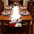 thumbnail image 2 of Memorial Day Saving!4th of July Decorations, Independence Day Table Flag Red White Blue Star Striped Floral Print Dining Table Decoration, 2 of 7