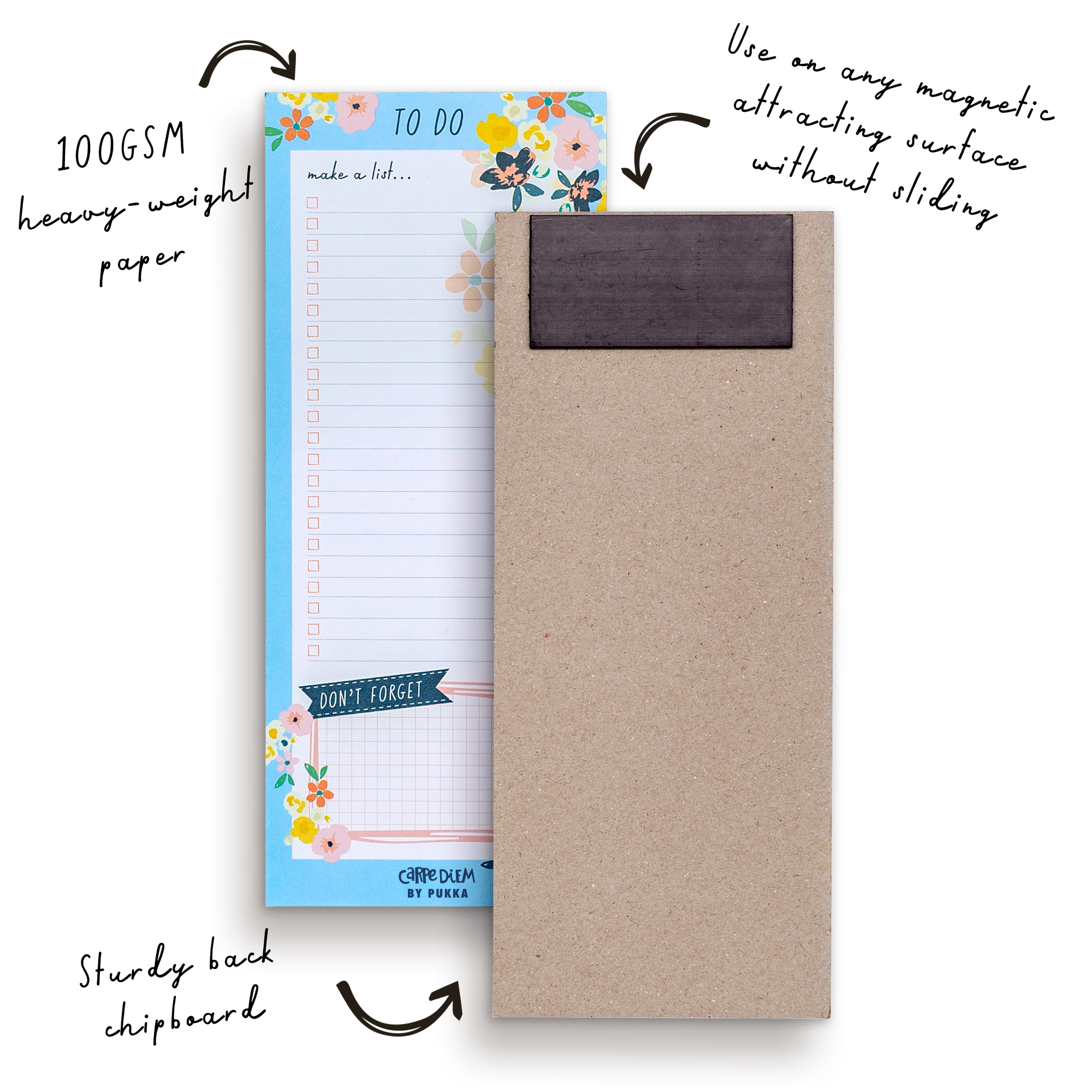 Pukka Pads Magnetic To Do List - Ditzy Floral - Pack 6