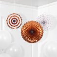thumbnail image 7 of Rose Gold and White Paper Foil Fans Party Decoration, 3 Count by Way to Celebrate, 7 of 7