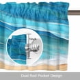 thumbnail image 6 of Ocean Waves Valance Curtain Abstract Gradient Yellow Teal Waves Beach Window Valances Rod Pocket Short Curtains Window Treatments for Kitchen Bedroom Bathroom Laundry 54" x 18", 6 of 9