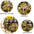 thumbnail image 5 of Sunflower Round Tablecloth 60 Inch, Gnomes Table Cloth With Black Buffalo Plaid, Polyester Vintage for Picnic Party Dinner, 5 of 6