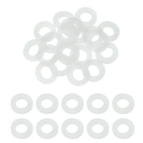 20 Pcs M8 Silicone Flat Washers 8mm ID 15mm OD 2mm Thick Plain Washer Grommets Sealing Spacer Gasket Ring Water Hose Washers, White