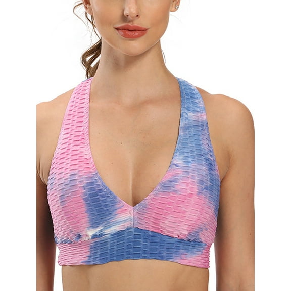 Tinglu Women's Gym Vest Padded Sports Bra Push Up Crop Tops Fitness Bra