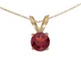 thumbnail image 1 of 14k Yellow Gold Round Garnet Pendant with 18" Chain, 1 of 4
