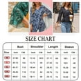 thumbnail image 2 of Womens 3/4 Sleeve Tops Double Layers Mesh Blouses V Neck Ruffle Floral Printed Tunics, 2 of 6