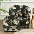thumbnail image 1 of Yipa 2-Piece/Set Tub Club Slipcover, Modern Non Slip Stretch Round Barrel Chair with Cushion Couch Sofa Cover Protector for Bar Cafe Kids Living Room( Leaves), 1 of 3