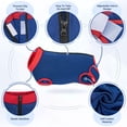 thumbnail image 3 of Traje de recuperación para perros, traje de recuperación con cremallera para perro macho hembra, mono con cuello en E para heridas abdominales (rojo y azul, extragrande), 3 of 5