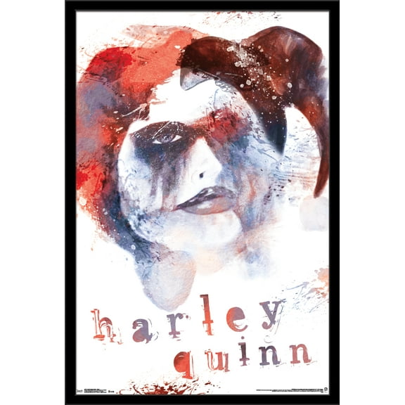 24X36 DC Comics - Harley Quinn - Skull Wall Poster, 24" x 36", Framed