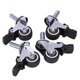 thumbnail image 1 of Mini ruedas pequeñas de 4 Uds., ruedas silenciosas Tpe de 1 pulgada M8x15mm con freno, ruedas universales para pieles, 1 of 5