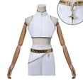 thumbnail image 6 of kp0p Demon Costume Hunters - Huntrix Mira Zoey Rumi White Outfit Full Set, Women Dress up Costume, Demon Hunters Fancy Dress Costume - Beige, M, 6 of 9
