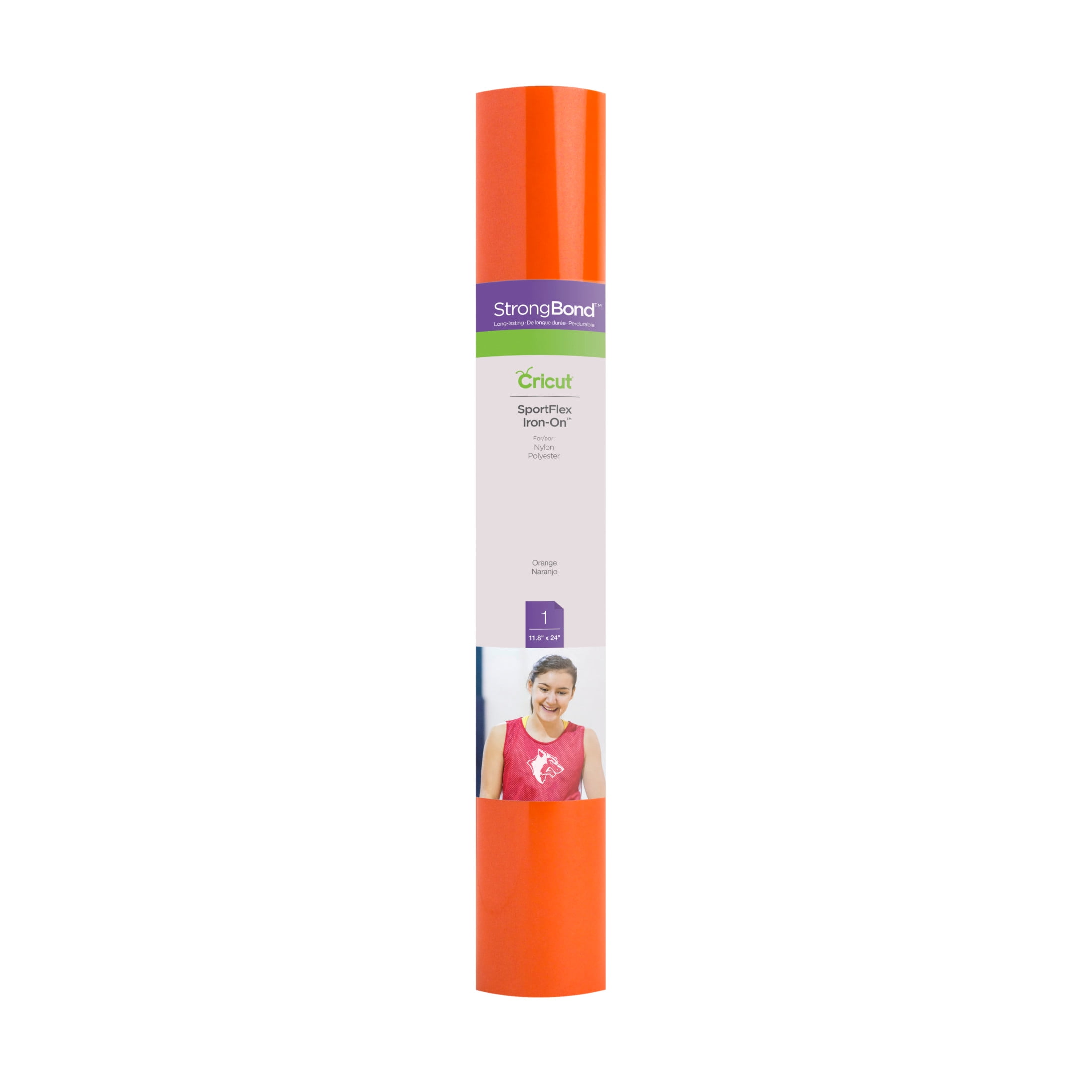 (3 pack) Cricut SportFlex Iron-On Vinyl, Orange, 11.8" x 24"