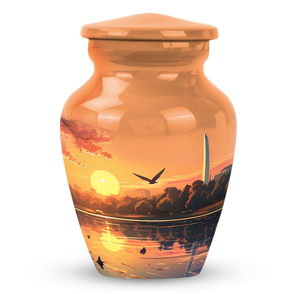 The Statue Of Liberty With A Flag Design Burial Urn For Human Ashes - Urn For Human Ashes Adult Men - Small Keepsake Urns For Human Ashes - Ash Urns For Humans (Size - 3inch, 1pcs)