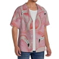 thumbnail image 3 of Disketp Men's Hawaiian Flamingos Print Shirts Button Down Holiday Beach Shirts-3X-Large, 3 of 5