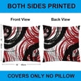 thumbnail image 2 of Red Grey Black Geometric Throw Pillow Covers 18x18 Set of 2 Modern Abstract Decorative Pillow Cases Soft Velvet Both Sides Print for Sofa Couch Living Room Bedroom Home Outdoor Decor, 2 of 6