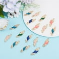 thumbnail image 4 of 30 Pcs 5 Colors Alloy Connector Charms Enamel Connector Pendants Metal Charms with 2 Holes for Necklace Bracelet Jewelry Making, 4 of 7