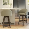 thumbnail image 2 of Amisco Keaton 30 in. Swivel Bar Stool - Beige Fabric / Brown Wood, 2 of 6