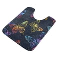 thumbnail image 2 of Toilet Rug U-Shaped Bathroom Rugs Non-Slip Soft Plush Machine Washable Contour Bath Mat Bright Butterflies Silhouette 24x20, 2 of 9