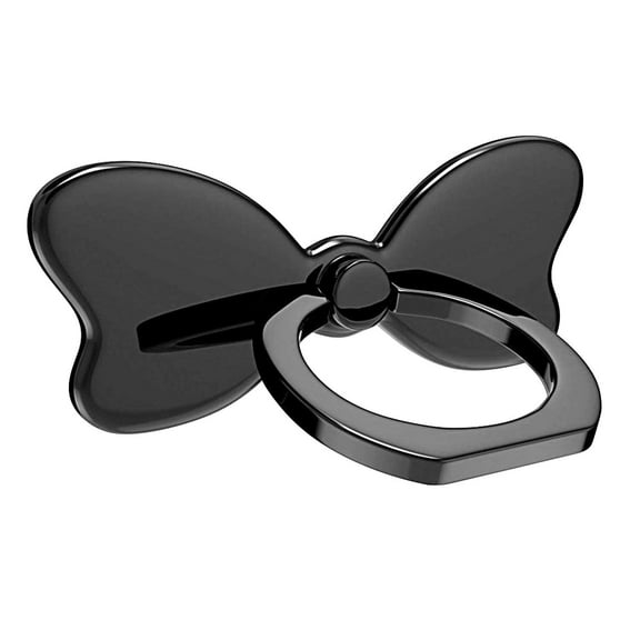 2 Pcs Metal Cell Phone Finger Ring Stability Holder Back Stand Collapsible Hand Grip Knob Loop Car Mount Hook Kickstand 360 for iPhone Samsung Galaxy Mobile Cute Accessories (Black)