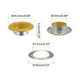 thumbnail image 2 of Uxcell 300 Set Grommets Kit Metal Eyelets 10mm 2/5" Hole Tiny Grommet with Washers for Shoes Clothes Belt Tag Bag Fabric Leather DIY Project, Yellow, 2 of 4