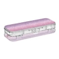 thumbnail image 2 of Plastic Pencil Box Large Capacity Pencil Boxes Clear Boxes with Snap-Tight Lid Stylish Office Supplies Storage Organizer Box Pink and Purple Glitter Pattern, 2 of 7