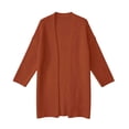 thumbnail image 7 of Otvok Open Front Knit Outerwear, Women Textured Rib Knit Drop Shoulder Long Sleeve Mid Length Loose Sweater Cardigan, 7 of 7
