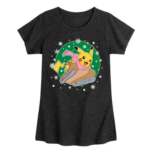 Pokémon - Pikachu Sled - Youth Girls Short Sleeve Graphic T-Shirt