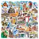 thumbnail image 2 of Pegatinas de ciudad, paquete de 200 pegatinas de punto de referencia para botella de agua, portátil, guitarra, monopatín, coche, bicicleta, motocicleta, maleta, equipaje para adultos, adolescentes, pegatinas y calcomanías de atracciones Rojo Verde, 2 of 5