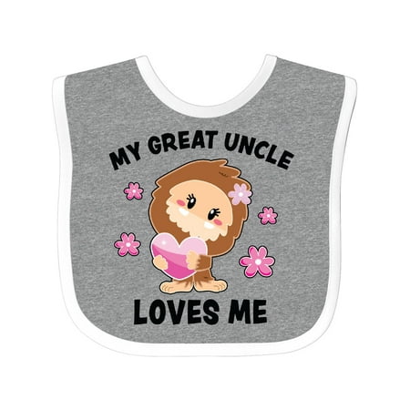 

Inktastic My Great Uncle Loves Me with Bigfoot Gift Baby Girl Bib
