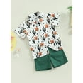 thumbnail image 3 of Toddler Baby Boy Western Outfit Cow Print Short Sleeve Button Down Shirt Casual Shorts Set Cowboy Gentleman Outfits, 3 of 6