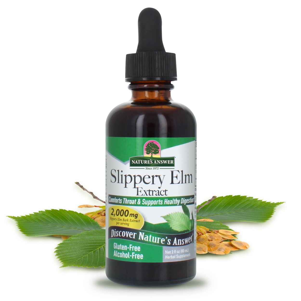 Nature's Answer Slippery Elm Extract, 2,000 mg, Alcohol-Free, Gluten-Free, Kosher, 2 fl oz (60 ml)