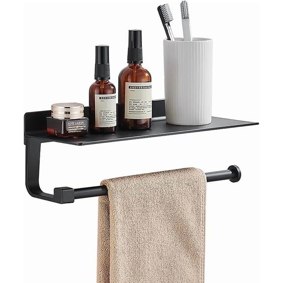 Wzw Hand Towel Holder for Bathroom -Paper Towel Holder Wall Mount - for Bathroom Black Paper Towel Holder with Shelf