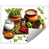 YiJuHui 2pcs Vibrant Fruit Vegetable Kitchen Wall Sticker Peel and Stick Removable Decal for Home Dining Room Decor